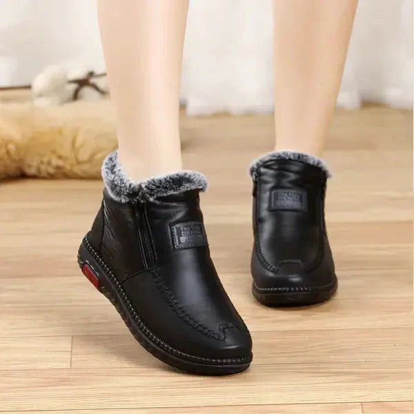 Bota De Couro Legítimo Feminina Aveludada