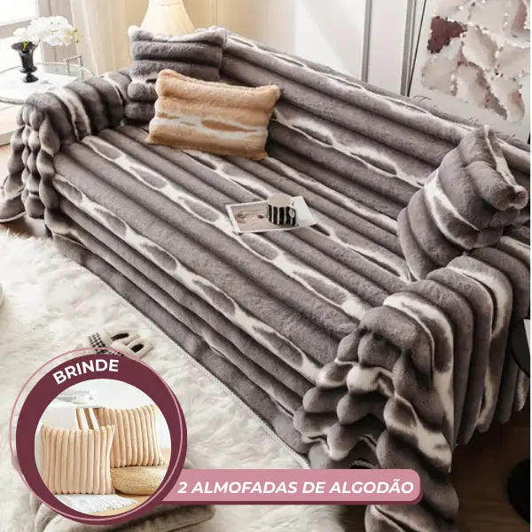 Refúgio Macio - Manta Capa Protetora de Sofá Anti-Risco Animal + BRINDE