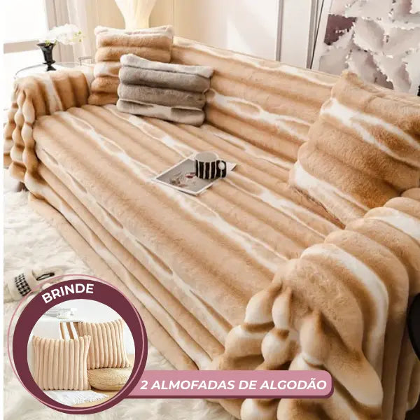 Refúgio Macio - Manta Capa Protetora de Sofá Anti-Risco Animal + BRINDE