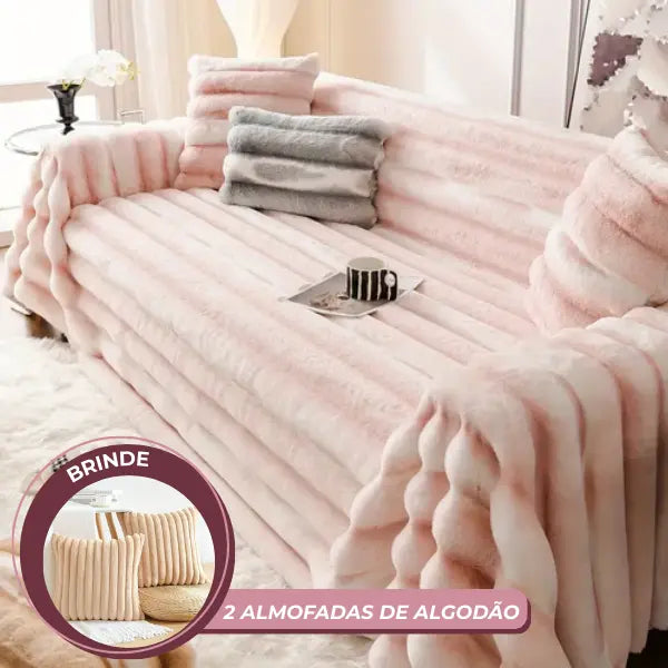 Refúgio Macio - Manta Capa Protetora de Sofá Anti-Risco Animal + BRINDE