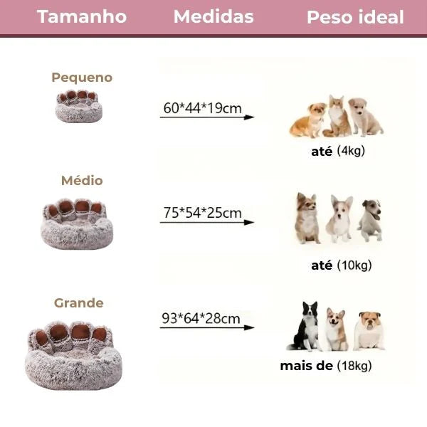 Patinhas Relax - Cama Para Pets Macia Antiderrapante + BRINDE